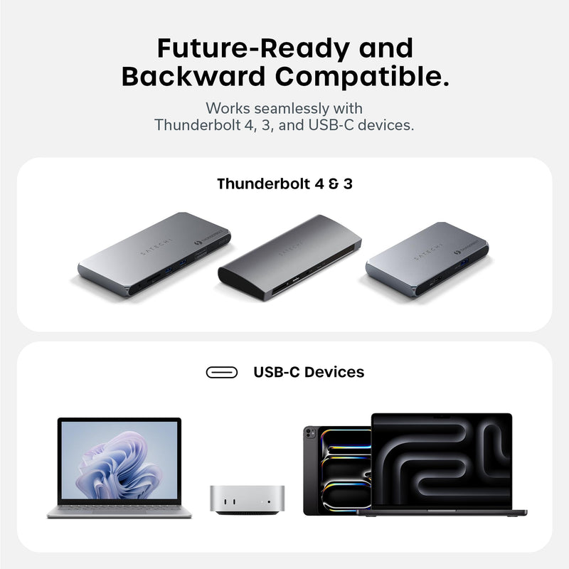 Satechi Certified Thunderbolt 5 Cable, 240W PD, 120Gb/s Data, Dual 8K@60Hz, Triple 4K@144Hz, Braided Thunderbolt 5/4/3, Compatible USB-C Cable for iPhone 17, MacBook Air/Pro/Neo, Laptops