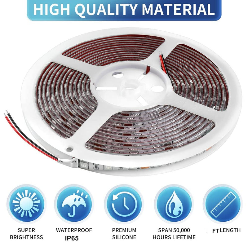 25FT RV Underglow Led Lights Kit, 12V Camper Underbody Lights for Motorhome Travel Trailer Concession Stands Food Trucks, RV Awning Light, RV Led Strip Lights (White) White