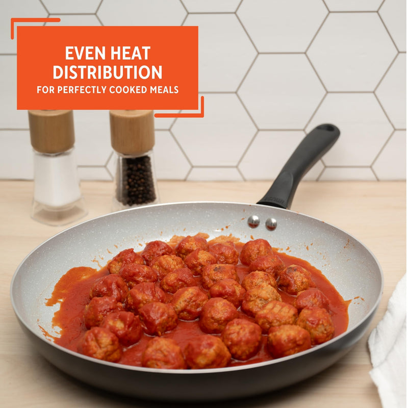 IMUSA 12" Premier Ceramic Nonstick Fry Pan with Cool Touch Handle, Matte Black 12 Inches
