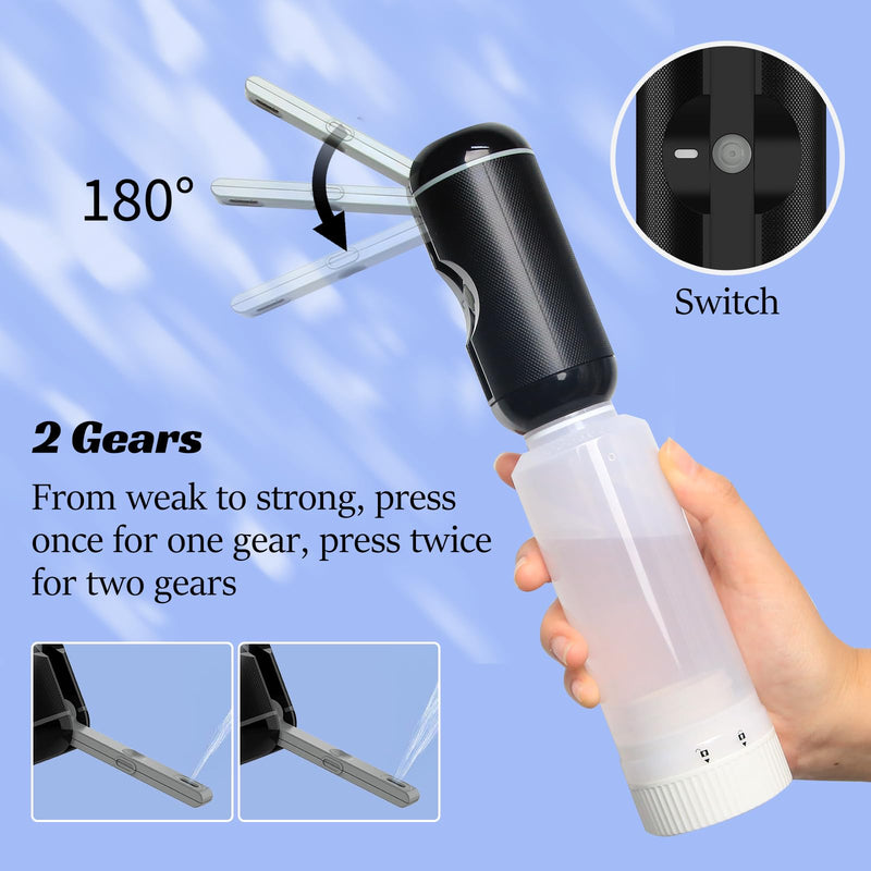 Portable Bidet for Travel, VITCOCO Waterproof Electric Travel Bidet Sprayer,Rechargeable High Pressure Handheld Bidets for Personal Hygiene Cleaning,Black Black