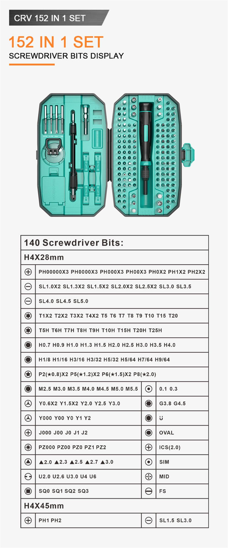 Precision Small Screwdriver Set,152 in 1 Precision Screwdriver set with Case,Electronics Repair Tool Kit for Computer, Laptop, iPhone, Macbook, PC, Glasses,mobile Phone Repair Kit