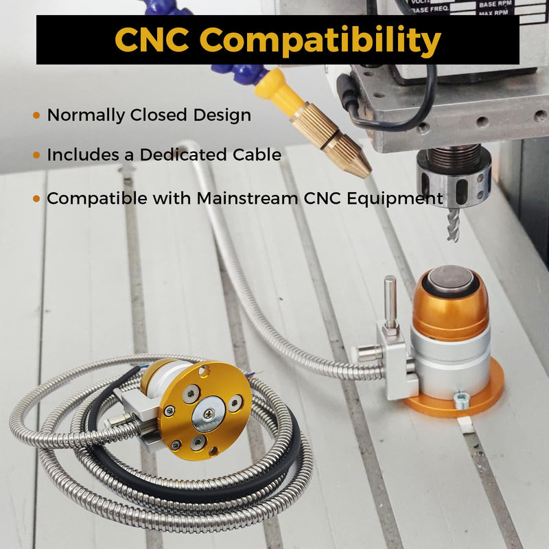 CNC Automatic Tool Sensor Gauge with DC 24V Cable, 4 Wires Normally Closed Tool Setter, Z Axis Probe Tool Touch Sensor for CNC Milling Machine, CNC Router Engraving Machine ﻿
