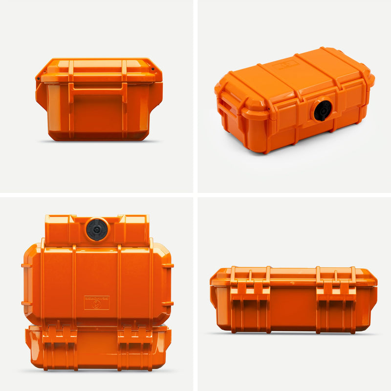 Evergreen 57 Waterproof Dry Box Protective Case - Travel Safe/Mil Spec/USA Made - for Cameras, Phones, Ammo Can, Camping, Hiking, Boating, Water Sports, Knives, & Survival (Orange) Orange