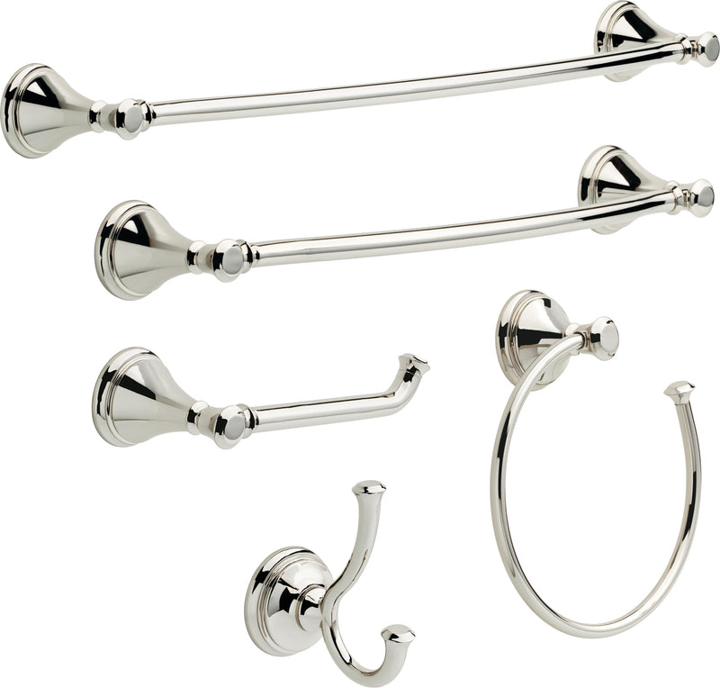 Delta Hand Towel Holder | Square Polished Nickel Ring for Hanging Towels in Kitchen, Bathroom | Cassidy Accessories 8.38 x 7.4 x 2.6 Inches