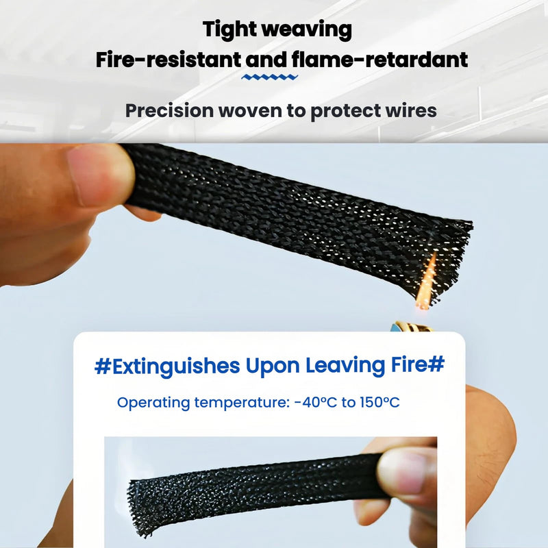 32.8 ft Nylon Hydraulic Hose Protector Sleeve Flame-Retardant, Tig Torch Cable Cover, Black Protective Cover Hose Sheath, Flexible Cutting Sheath Sleeve Management Wrap for Cord Tig (1.5 Inch Id)