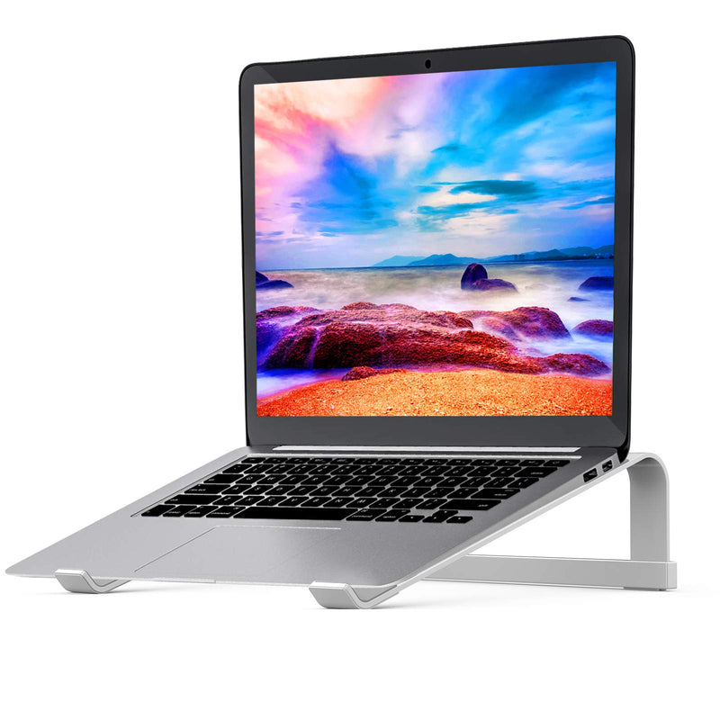 Laptop Stand for Desk，Stable Ergonomic Aluminum Computer Riser Cooling Stand for Mac MacBook Pro/ MacBook Pro Air,HP, Dell, More PC Notebook - 12 13 15 16.2 inch (Silver) Silver