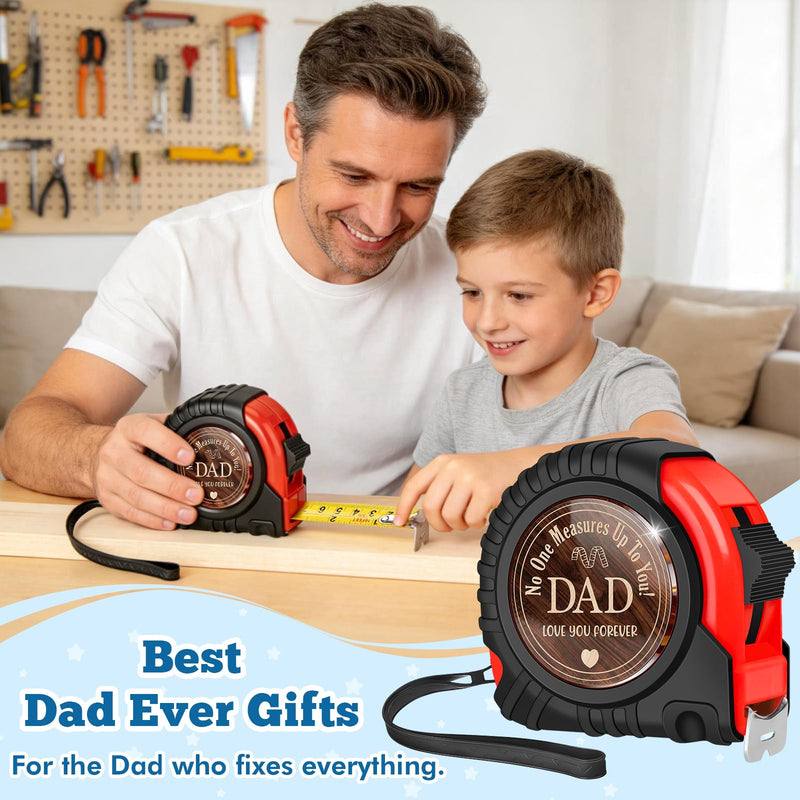 Gift for Dad Fathers Day Birthday Gifts from Daughter Son Kids Wife, New Step Dad Daddy Father in Law Presents Useful Stuff, Best Tool Gifts Woodworker Gifts Carpenter Gifts, Tape Measure 25 FT