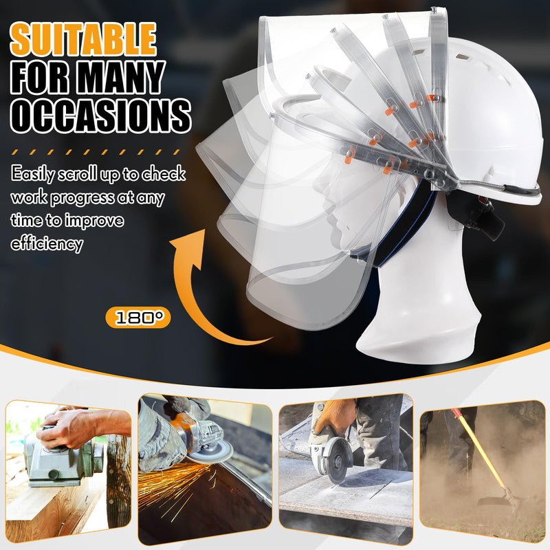 Zonon 6 Pcs Aluminum Face Shield Adapter for Grinding Cutting Cap Style Hard Hat Safety Face Mask Shield Visor Bracket (White) White