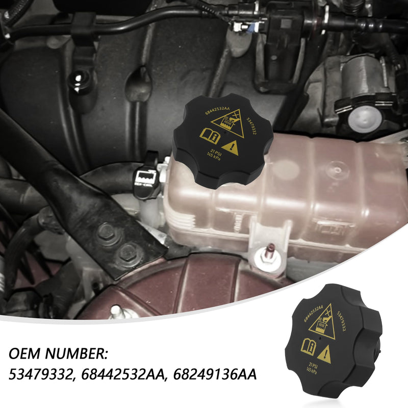 Car Radiator Cap Replacement OEM#68442532aa,53479332,Coolant Reservoir Cap Compatible with Chrysler Dodge Jeep Ram,Standard Car Accessories Radiator Cover Easy to Mounting