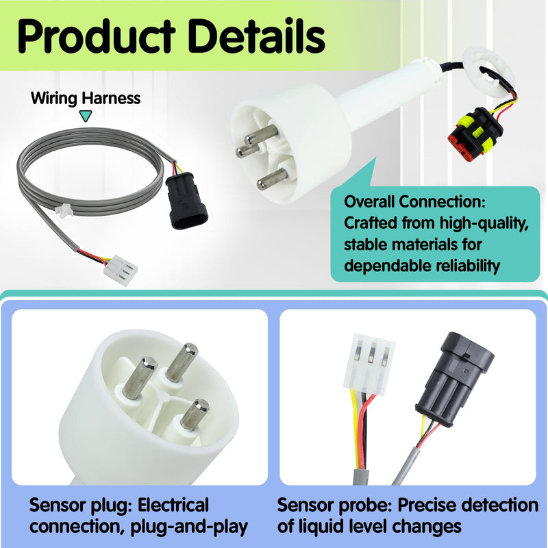 000016053 Ice Water Level Sensor Probe Kit Replacement Compatible with Manitowoc Ice Machines, Commercial Ice Maker Parts with Harness