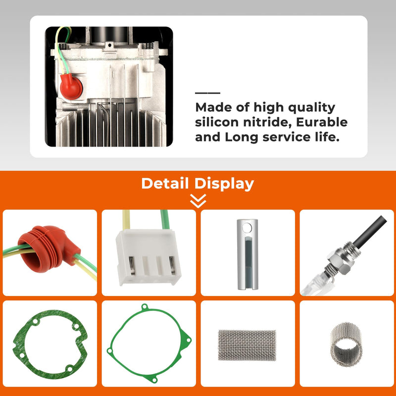 Diesel Heater Glow Plug Repair Kit, 12V 24V 5KW 8KW Parking Diesel Heater Glow Ignition Plug Kit with Filter, Car Heater Repair Parts Fit, Diesel Heater Accessories