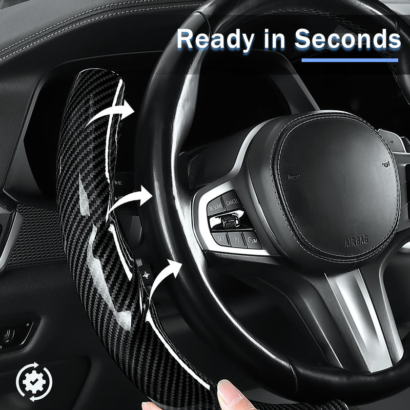 Steering Wheel Cover for BMW 3 4 Series(2021-2024) 5 Series(2020-2023) X5(2019-2020) X7(2020-2025) 328i 320i 330i 325i 528i 535i 530i M3 2 4 7 8 Series X3M X4 X6 XM M2 M4 M5 M8 Z4 i4, Glossy Black 2019BMW