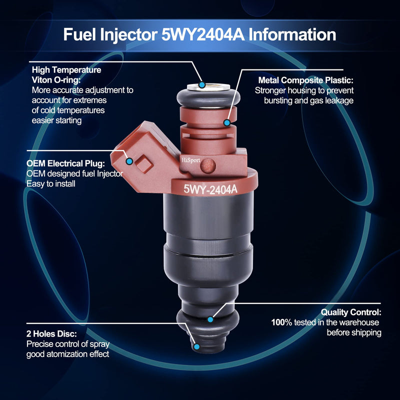 HiSport Fuel Injector 3 PCS 5WY2404A Compatible with John Deere 825i Gator 3 Cylinder Engine MIA11720 5WY2404A 3PCS