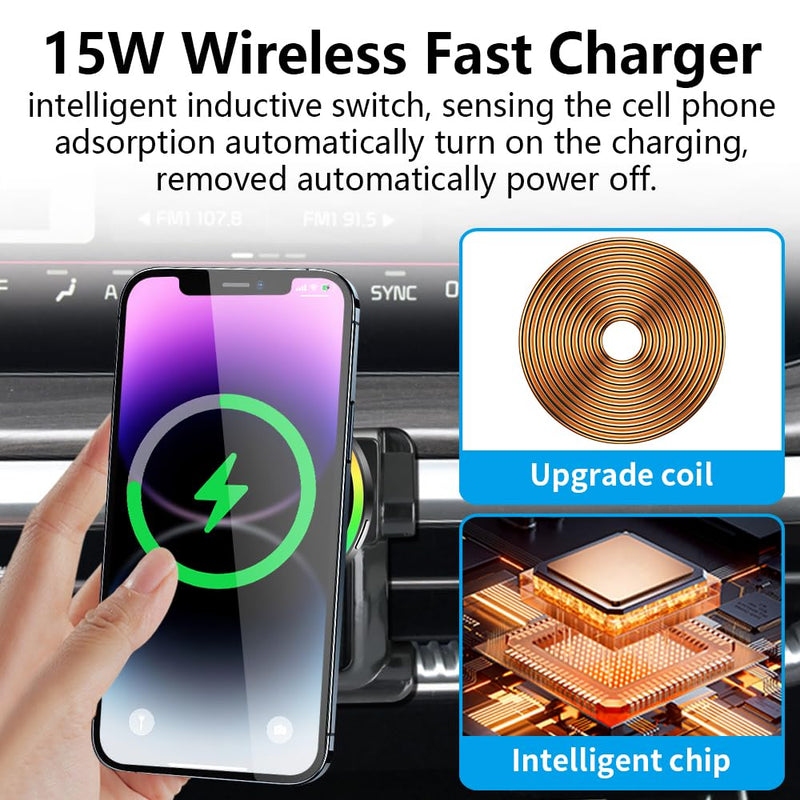 Car Magnetic Phone Mount for Kia K5 2021 2022 2023 2024 Auto Interior Accessories Best Cellphone Holder Fast 15W Wireless Charger Cell Phones Charging Screen Stand Cradles Accessory