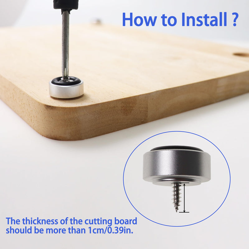 Pallet Metal Feet with Screws, 13/16" W x 3/8" H Butcher Block Non Slip Pads for Wood, Bamboo Cutting Board(Set of 24),Silver Silver-24P 0.77 x 0.37 Inch