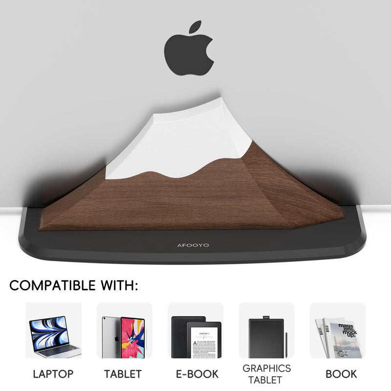 Vertical Dual Laptop Stand - Snow Peak-Shaped Walnut Adjustable Laptop Holder,2 Slots Desktop Dock Compatible with All MacBook, Surface,Chromebook,Dell & More(Walnut)