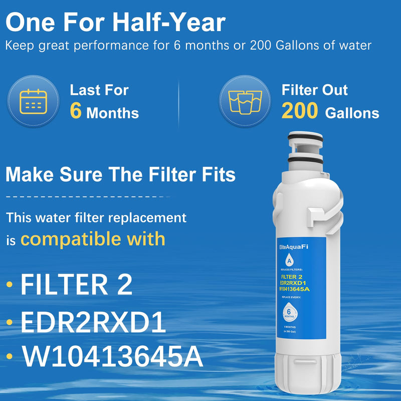 EDR2RXD1 W104136-45A Filter 2 Compatible with W10413645A P9WB2L P9RFWB2L (2 Pack)