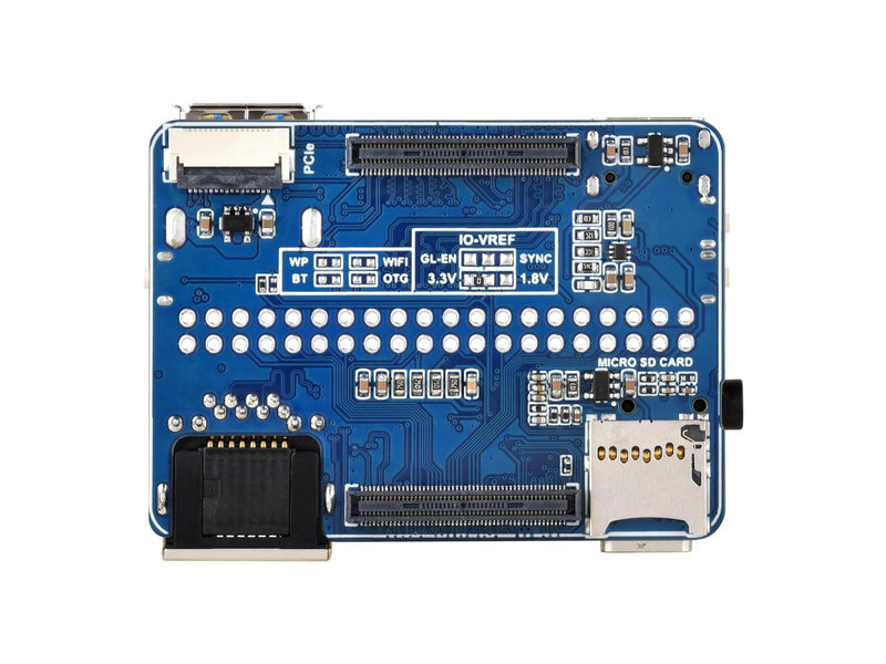 Nano Base Board for Raspberry Pi Compute Module 5 Lite/eMMC Series Board, Same Size as CM5, with CM5 Socket/40PIN GPIO Header/RJ45 Gigabit Eth/16PIN PCIe/HDMI/USB 3.2/Audio/MIPI Interface etc.