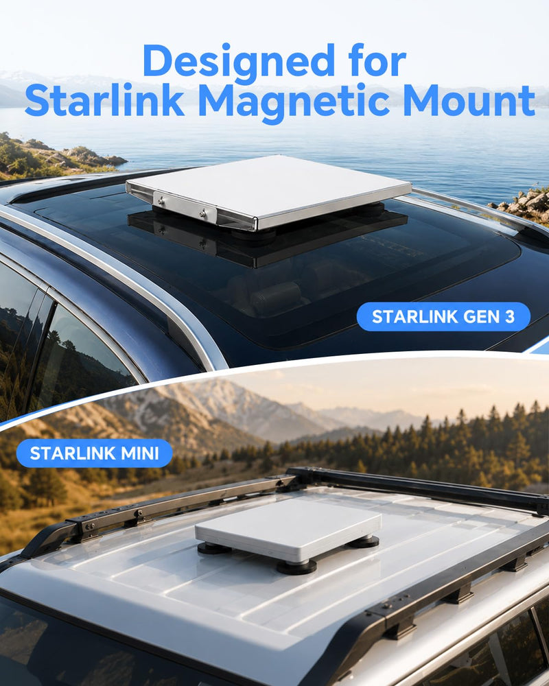 Adhesive Metal Discs 4PCS for Starlink Mini & Gen 3 | Magnetic Mount Plates for Car Truck RV SUV Aluminum/Glass Cab Roof, Starlink Mounting Accessory for Satellite Dish