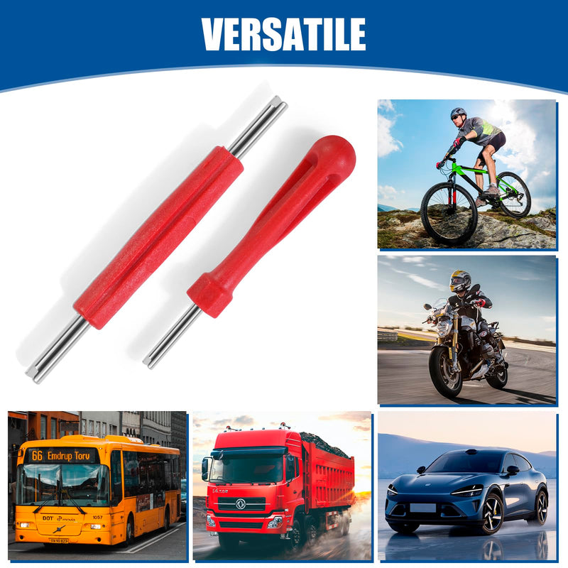 30Pcs Tire Valve Stem Tools, with 3Pcs Tire Valve Stem Removal Tool & 27 Zn Alloy Cores, Multifunction 4in1 Dual Single Head Valve Core Remover Installer Adapters