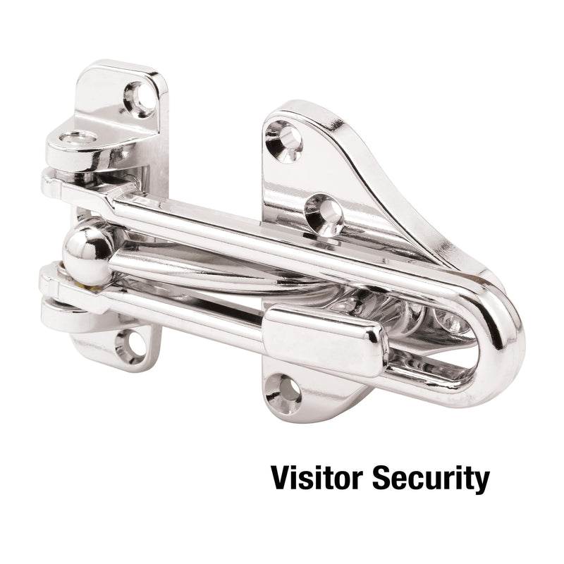 Prime-Line U 11318 Swing Bar Door Guard With High Security Auxiliary Lock, Chrome Finish (Single Pack) Bronze