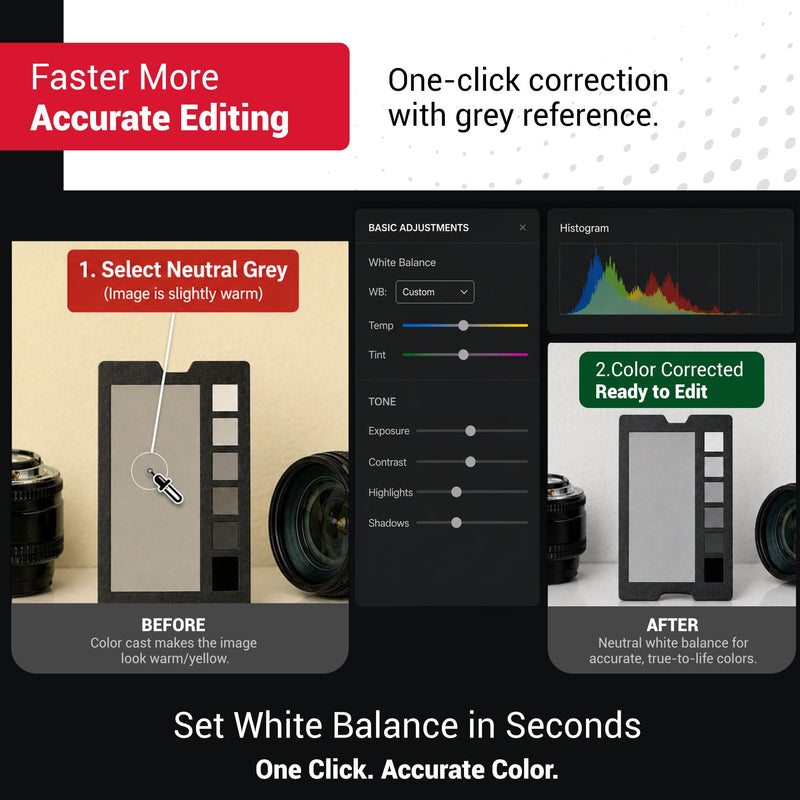 Datacolor SpyderCheckr 18% Grey Card for Photography & White Balance | Neutral grey reference plus 6-step grayscale strip for accurate exposure and tonal range checks