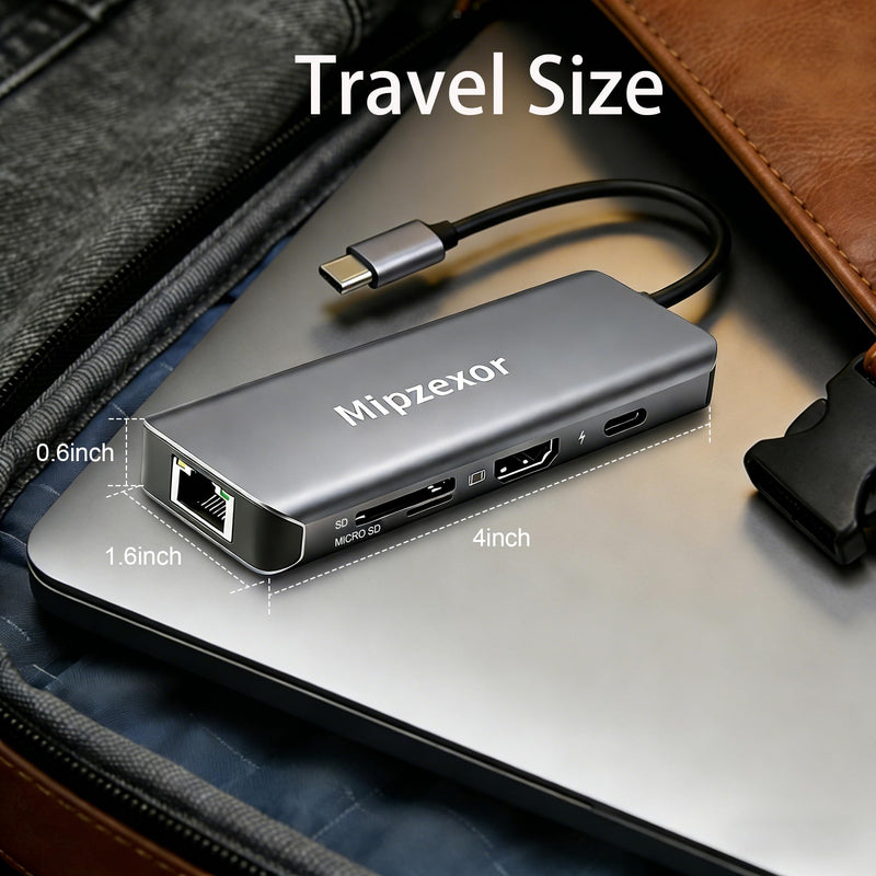 USBC Docking Station 8 in 1 USB C to hdmi gigabit ethernet Adapter 1Gbps Ethernet Hub 100W Power Delivery 3*USB 3.0 Ports SD/TF Card Reader Ethernet USB C Adapter for MacBook Pro/Air Dell XPS HP Space Gray