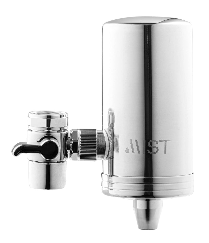 Mist- Water Filter for Sink, Faucet Filter, Stainless Steel, 320 GL Capacity, Reduces Heavy Metal, NSF Certified Faucet Water Filter, Connects to Standard Faucets, Mount Tap Filter
