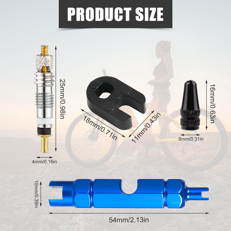 10pcs Valve Core for Presta, Tubeless Valve Core Bike Bicycle Replacement with 2 Plastic & Alloy Valve Core Remover Dismantle Removal Tools & 10 Valve Stem Core Caps for Tubeless Road MTB Tires