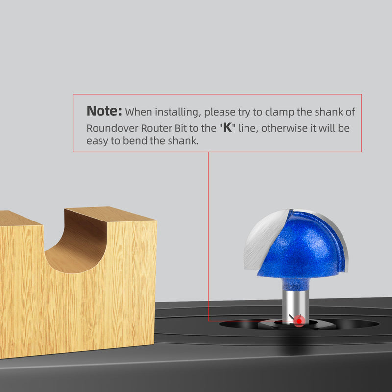 8Pcs Cove Box Round Nose Router Bit Set 1/4 Inch Shank, Carbide Tipped Core Box Router Bit-1/4 5/16" 3/8" 1/2" 5/8" 3/4" 7/8" 1" Cutting Diameter, for DIY, Woodworking Project 1/4" to 1" Cutting Diameters 1/4" Shank