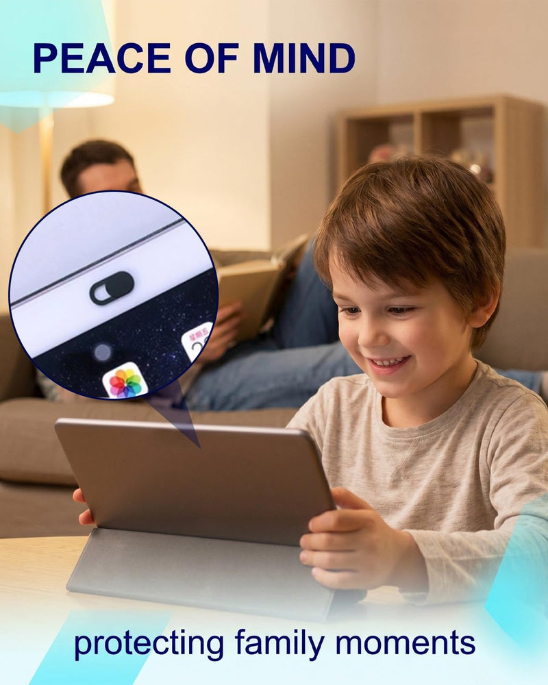 Laptop Camera Cover Sliders, 20-Pack Black, Ultra-Thin 0.022in Slide Blocker, Instantly Blocks Hackers During Private Video Calls & Remote Work
