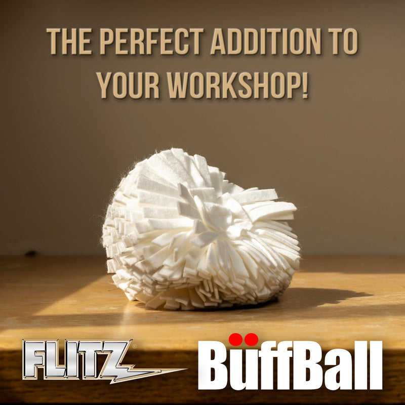 Flitz Buff Ball Car Buffer Drill Attachment with Self-Cooling Design, Never Burns and No Exposed Hardware to Prevent Scratches, Buff and Polish Any Surface, Machine Washable, 7 Inch, White 7-Inch