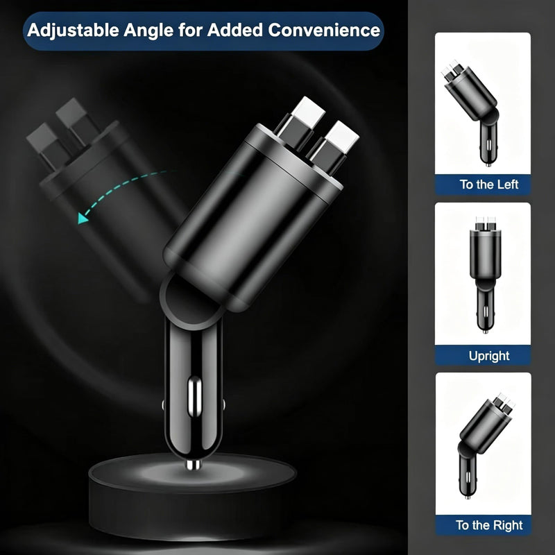 Retractable 5-in-1 Charging in-Car Device | High-Power, Battery-Free 66.0