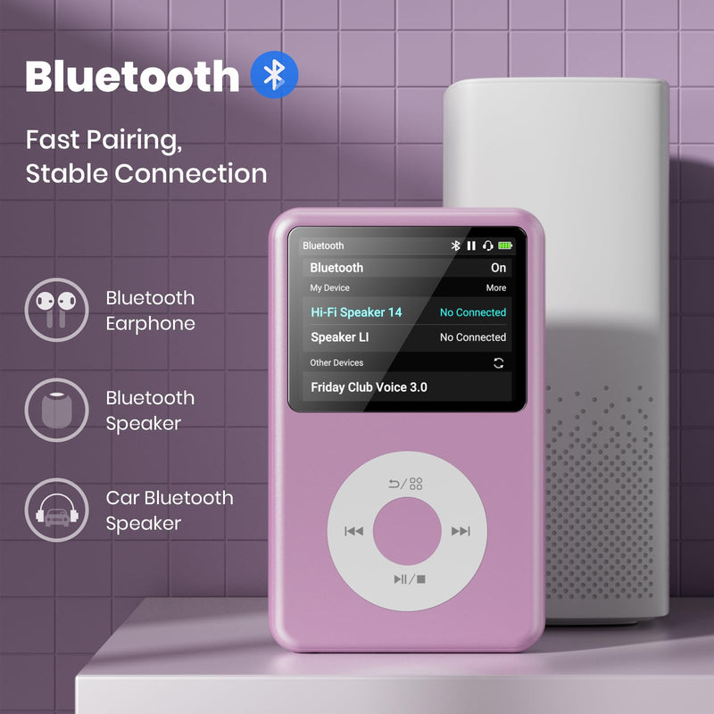 MP3 Player with Bluetooth Y1 64GB Video EBOOK Purple