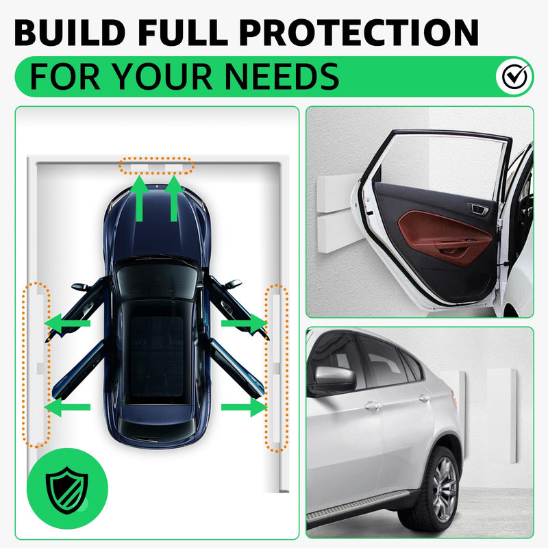 Garage Wall Protector, 4 Pack Garage Car Door Protector Bumper Guard for Car Doors Anti-Collision Self Adhesive EVA Foam for Warehouse Parking Assist 15.8"x5.9"x0.8" 4 Pack 15.8"x5.9"x0.8" White