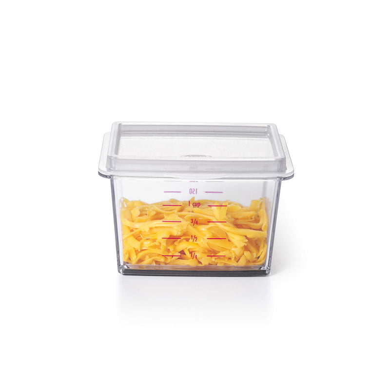 OXO Good Grips Etched Box Grater with Removable Zester | Ideal for Grating Cheese or Zesting Fruits | Storage Container Included | 4 Sided Grater | Comfortable Handle Box Grater with Removeable Zester