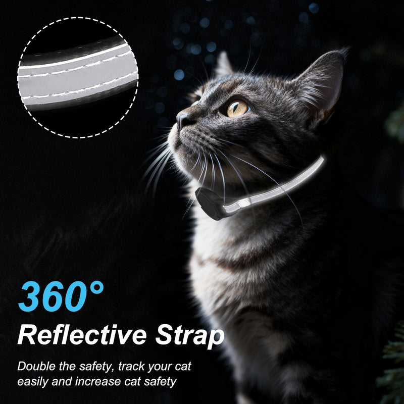 Google Cat GPS Tracker Collar (Android Only) Smart Cat Activity Tracker | Certified Mini Pet Finder Tag, Anti-Lost, No Subscription, Works for Pets, Vehicles & Items – 1 Pack Black