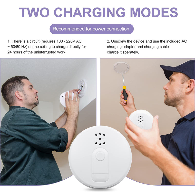 WiFi Hidden Camera Smoke Detector, HD 1080P Wireless Mini Detector Spy Cameras for Home Office Security Surveillance,Nanny Camera with Remote View/Night Vision/Motion Detection No Audio