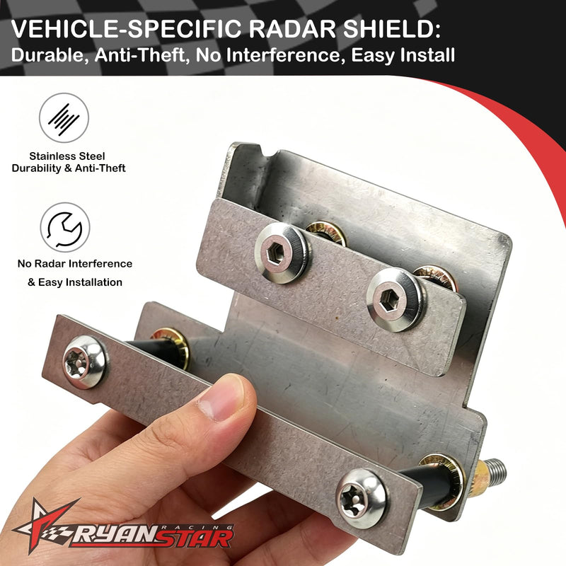 RYANSTAR RACING Radar Sensor Anti-Theft Shield Compatible with Honda Accord | Compatible with 2023-2026 Honda Accord CR-V Pilot, stainless steel radar guard cover protection.