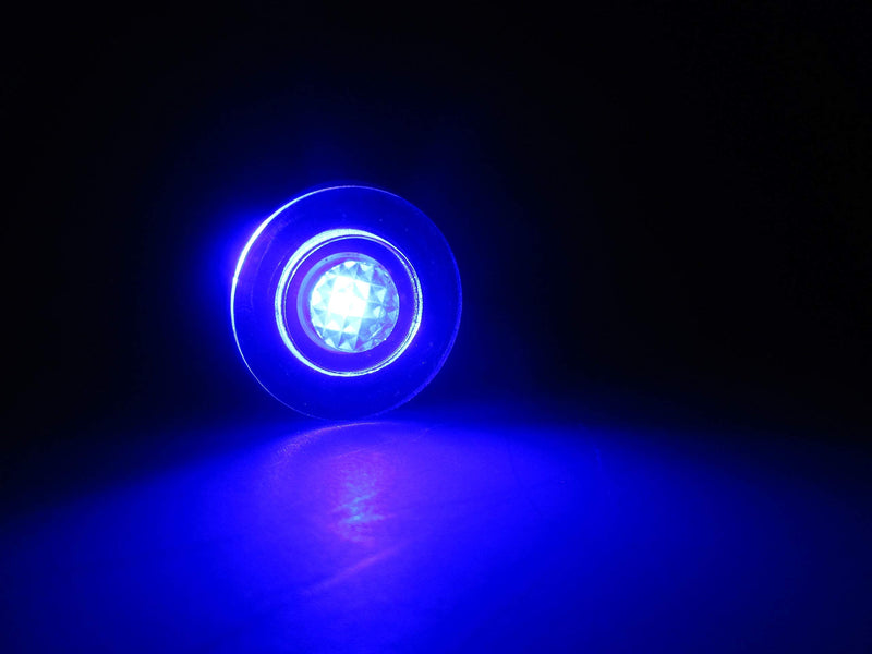 Pactrade Marine 4 Pieces Boat LED Livewell Round Button Blue Courtesy Light OEM Waterproof