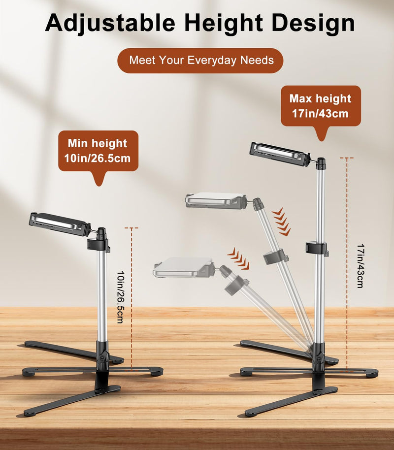 TiMOVO Overhead Tripod for Mini Projector | Heavy Duty, 360° Rotation, Angle & Height Adjustable, Overhead Phone Mount for Cookie Decorating, Live Streaming, Cooking