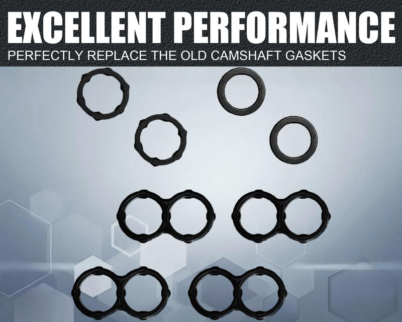 Camshaft Gasket Compatible with Toyota Lexus Models, Camshaft Bearing Cap Hole Gasket 11159-31010 90430-10024 11159-38010