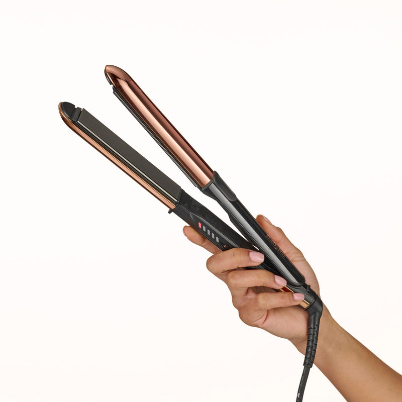 BaByliss Straight and Curl Brilliance Hair Straighteners - Curved Metal Design Easy Styling, Smoothing Titanium Plates, Ionic Anti-Frizz, Fast 15 Second Heat Up, 5 Heat Settings Up to 235°C, 2481U 2481U - UK PLUG