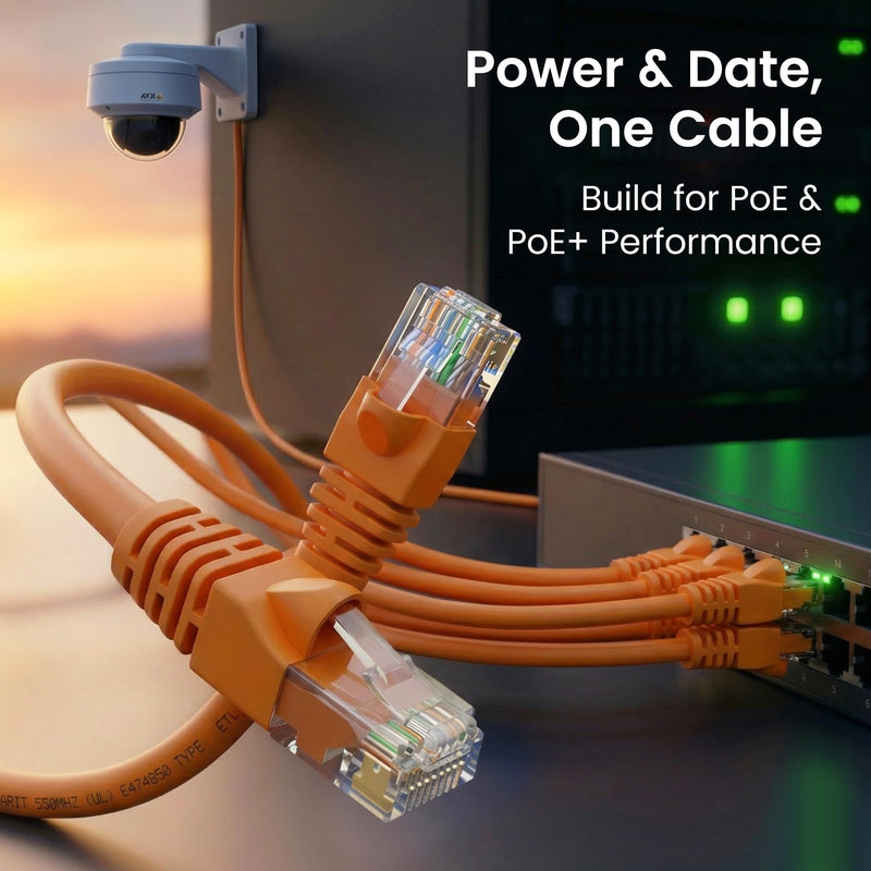 GEARit Cat 6 Ethernet Patch Cable 7 ft Orange (10 Pack) Cat6 Patch Cables 7ft Orange/Ethernet Patch Cable, 10Gbps 550MHz 24AWG Pure Copper, Snagless, Gold Plated RJ45 for Router, Server, Router, PC