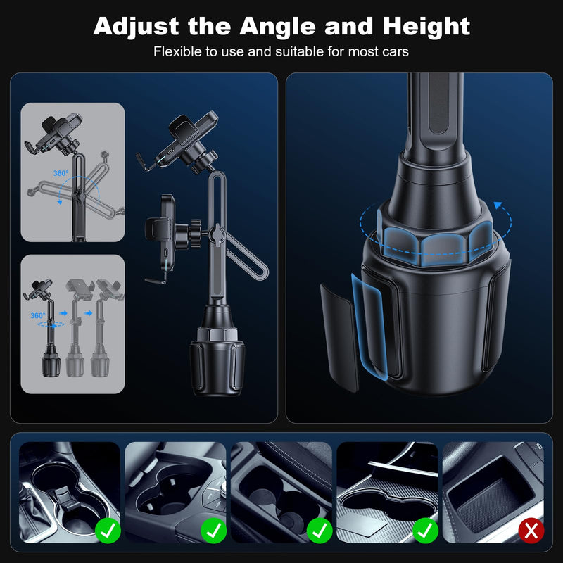 Wireless Car Charger Car Cup Phone Holder 15W Fast Charging Auto Clamping | Car Charger Dual Port PD&QC3.0 for iPhone16/15/14/13/12/11 Pro Max Xs, Samsung Galaxy S24 Ultra S23 S22 S21 S20 WX33
