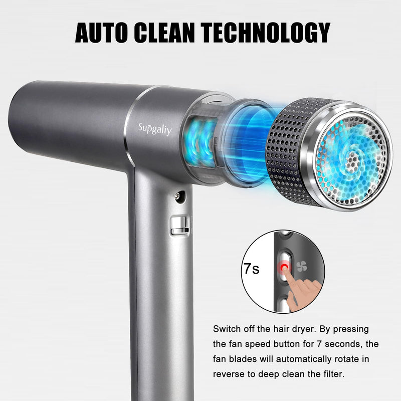 Ionic Hair Dryer 2000W High-Speed Fast Drying, 268g Lightweight | 110,000 RPM Brushless Motor, Low Noise, Travel Hairdryer with Diffuser & Concentrator, UK Plug, for women Family Salon Gift