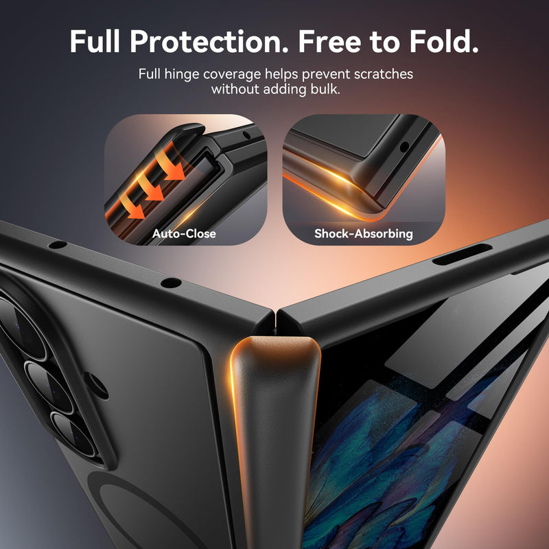 BERFY for Samsung Galaxy Z Fold 8 Ultra Case, Compatible with MagSafe,Black | Privacy Screen Protector, Hidden Kickstand, Military Grade Hinge Protection, Full Body Shockproof Magnetic Phone Case Black For Z Fold 8 Ultra Case