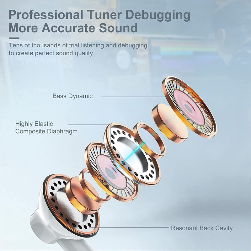 iPhone Wired Earbuds with Microphone and Volume Control, in-Ear Headphones | Plug-and-play wired earphones for iPhone with a built-in mic and volume control for calls and music, plus a comfy in-ear fit