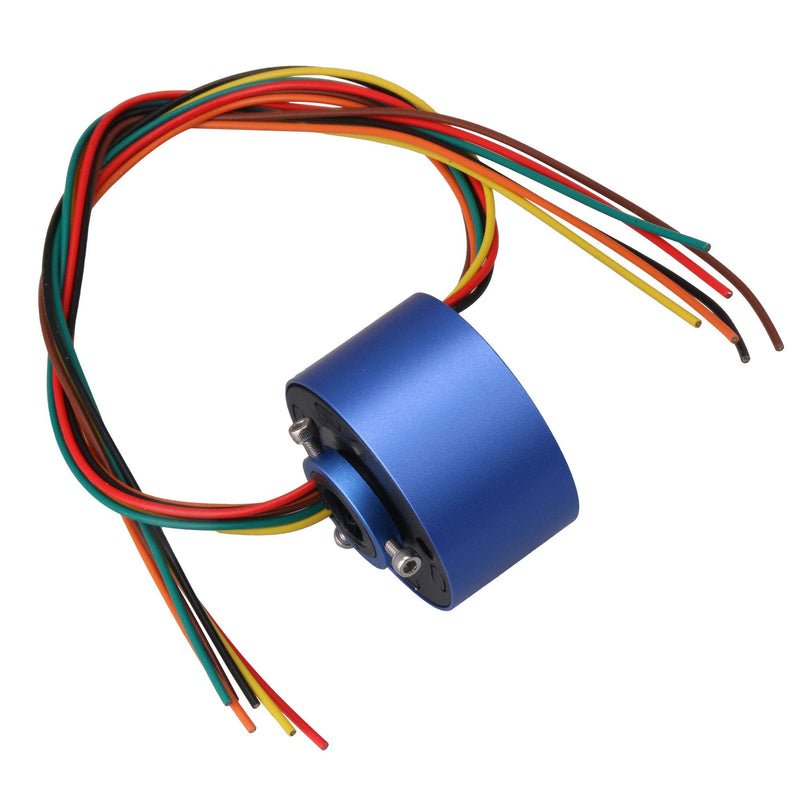 6 Wires 12.7MM Hole Dia Current Conductors Circuits Through Hole Slip Ring 380V AC/DC 10A Power Collector Ring 54mm 380V | 10A | 6 Circuits | 12.7MM BORE