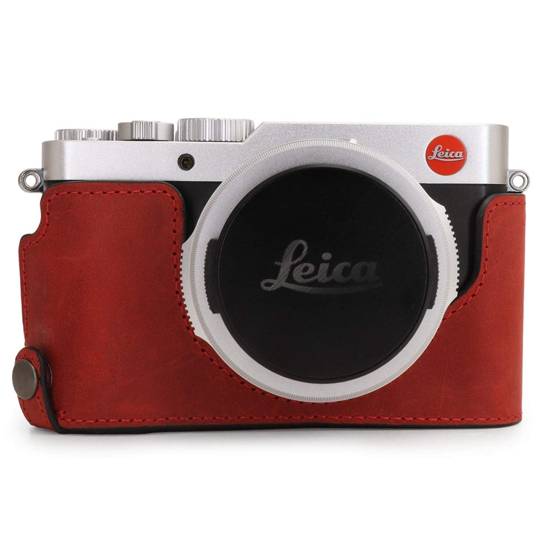 MegaGear MG1699 Ever Ready Genuine Leather Camera Case Compatible with Leica D-Lux 7 - Red